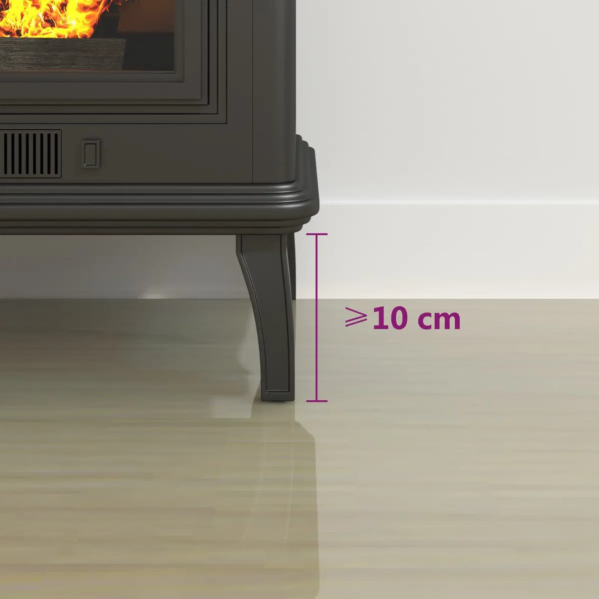 Fireplace Glass Plate for Floor 100 x 50 cm Heat-Resistant Tempered