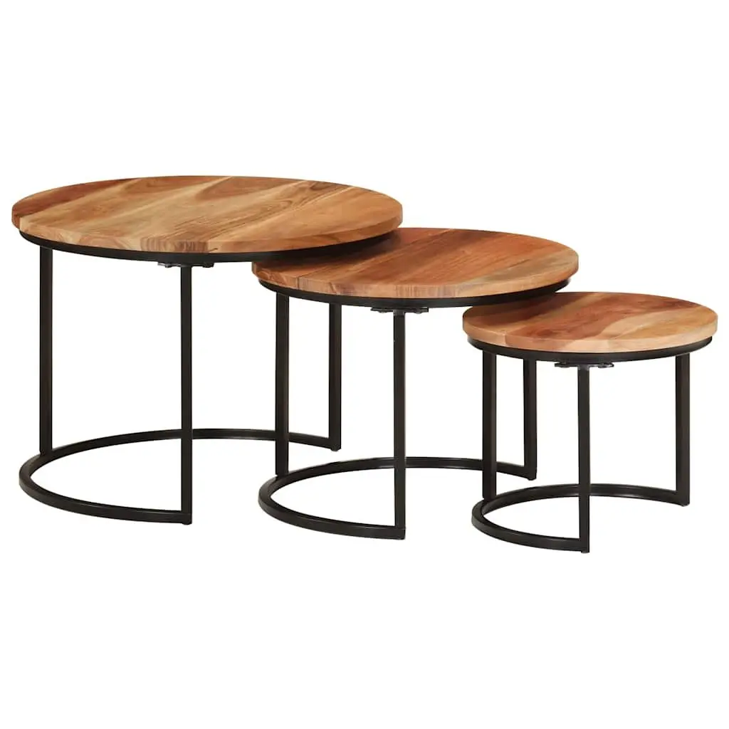 3-Piece Solid Wood Nesting Tables