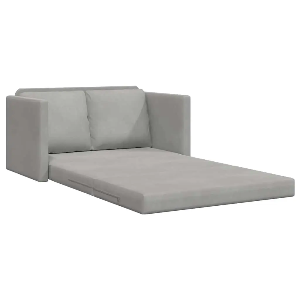 Floor Sofa Bed Convertible Loveseat Living Room Bedroom Grey