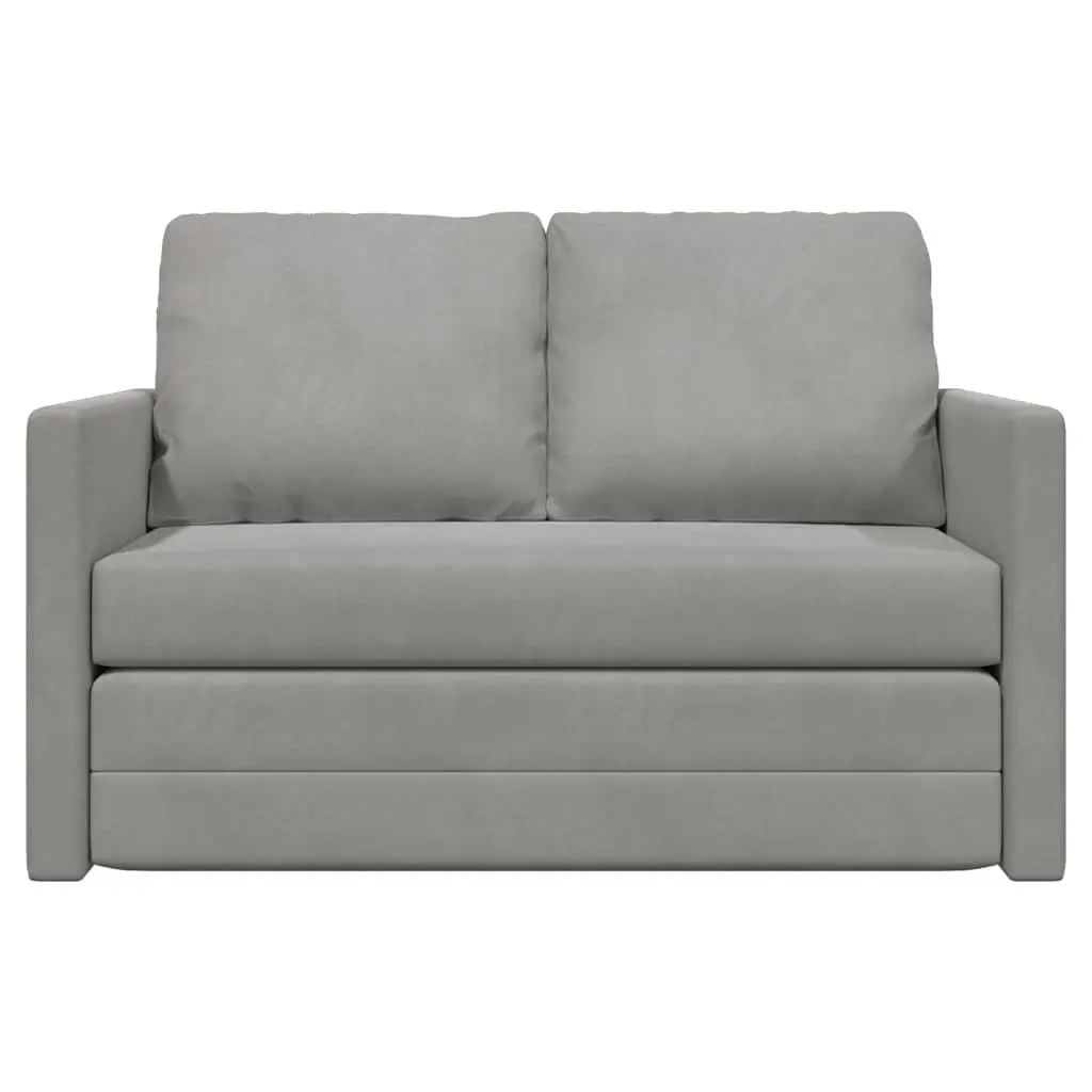 Floor Sofa Bed Convertible Loveseat Living Room Bedroom Grey