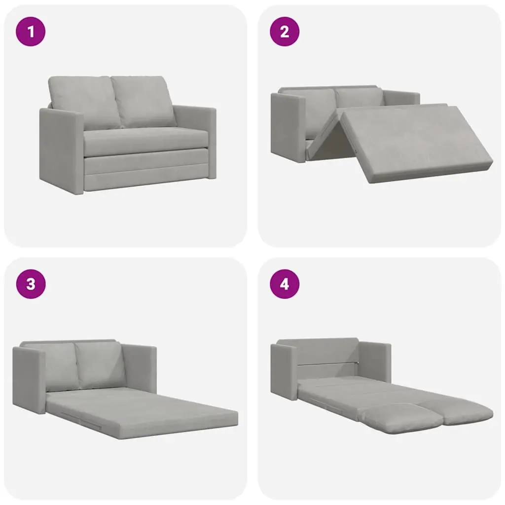 Floor Sofa Bed Convertible Loveseat Living Room Bedroom Grey
