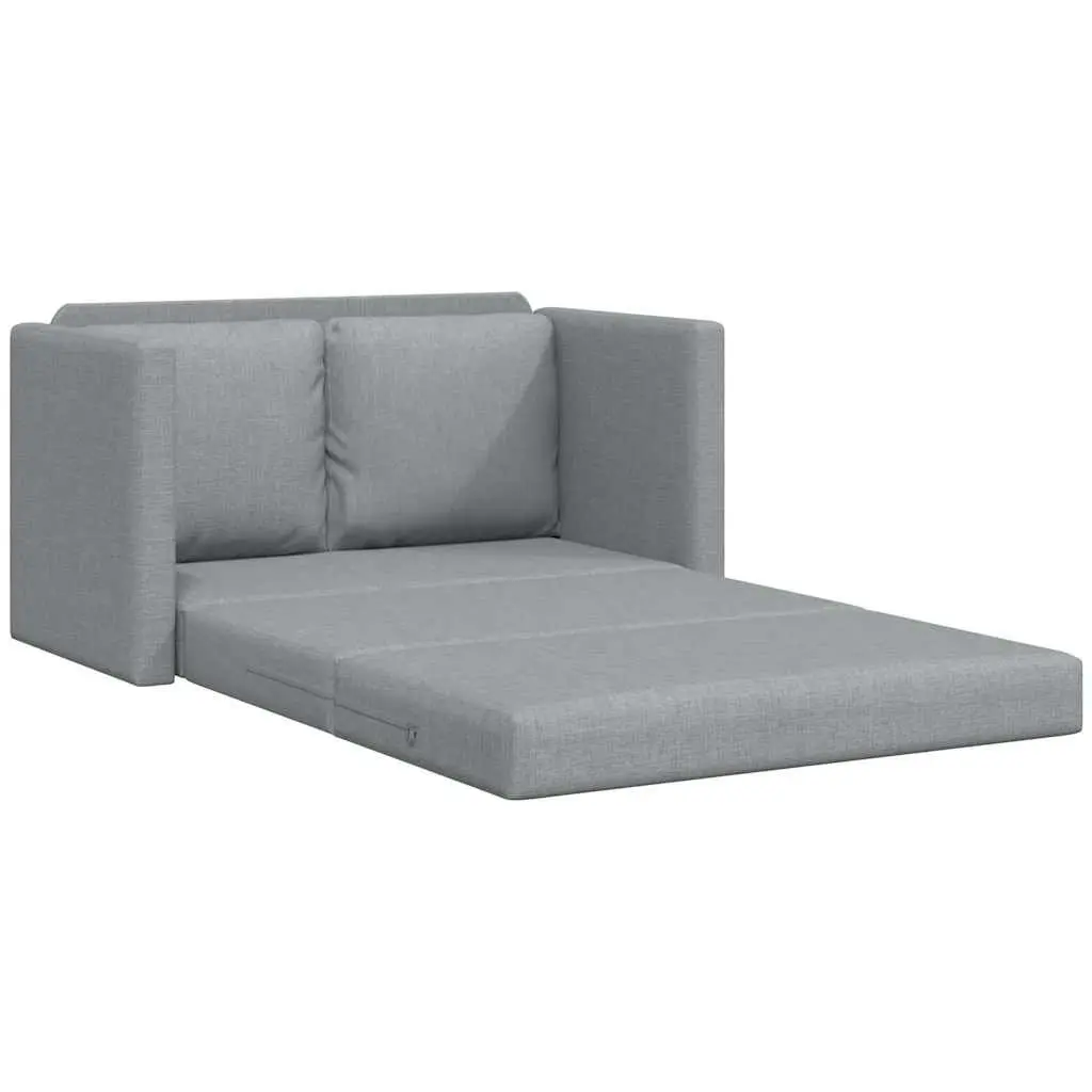 Floor Sofa Bed Living Room 2-in-1 Convertible Loveseat Grey Fabric 112 x 174 x 55 cm