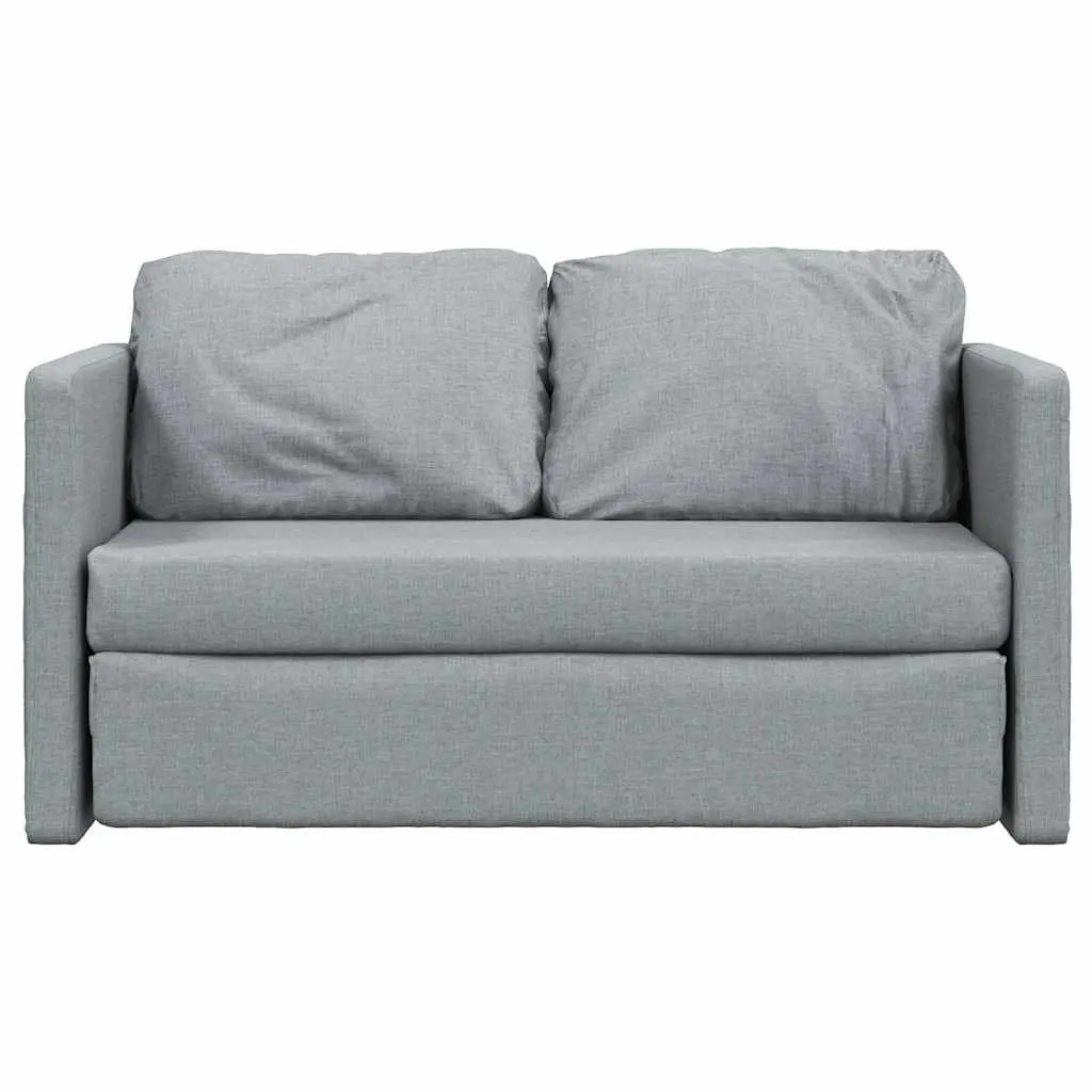 Floor Sofa Bed Living Room 2-in-1 Convertible Loveseat Grey Fabric 112 x 174 x 55 cm