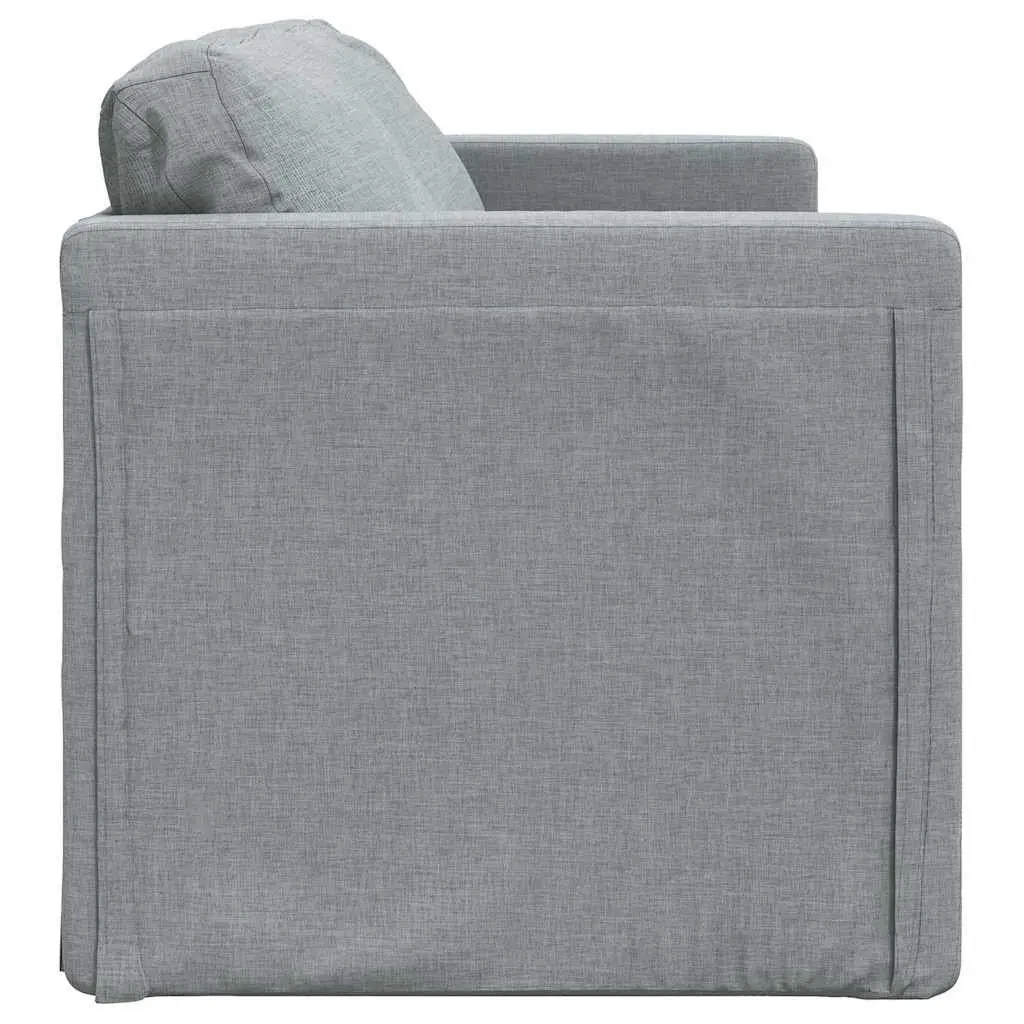 Floor Sofa Bed Living Room 2-in-1 Convertible Loveseat Grey Fabric 112 x 174 x 55 cm