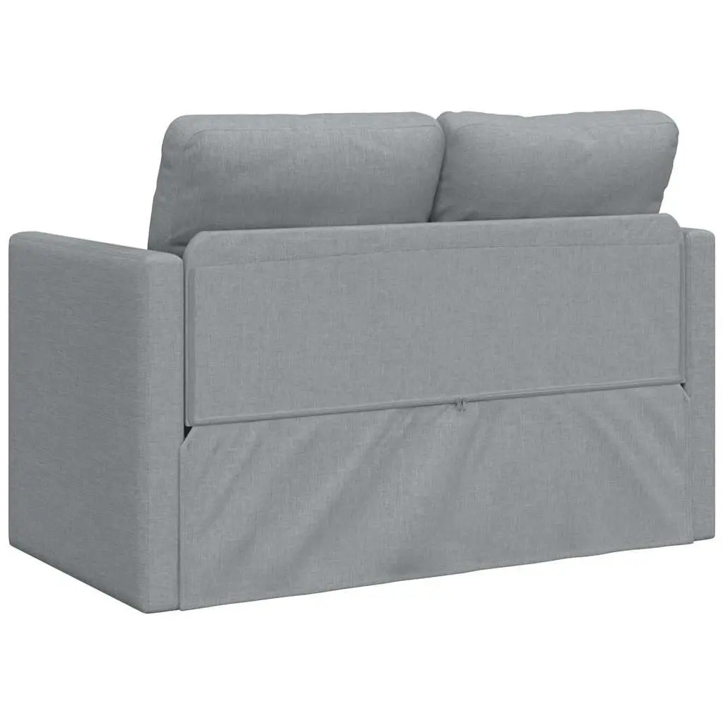 Floor Sofa Bed Living Room 2-in-1 Convertible Loveseat Grey Fabric 112 x 174 x 55 cm