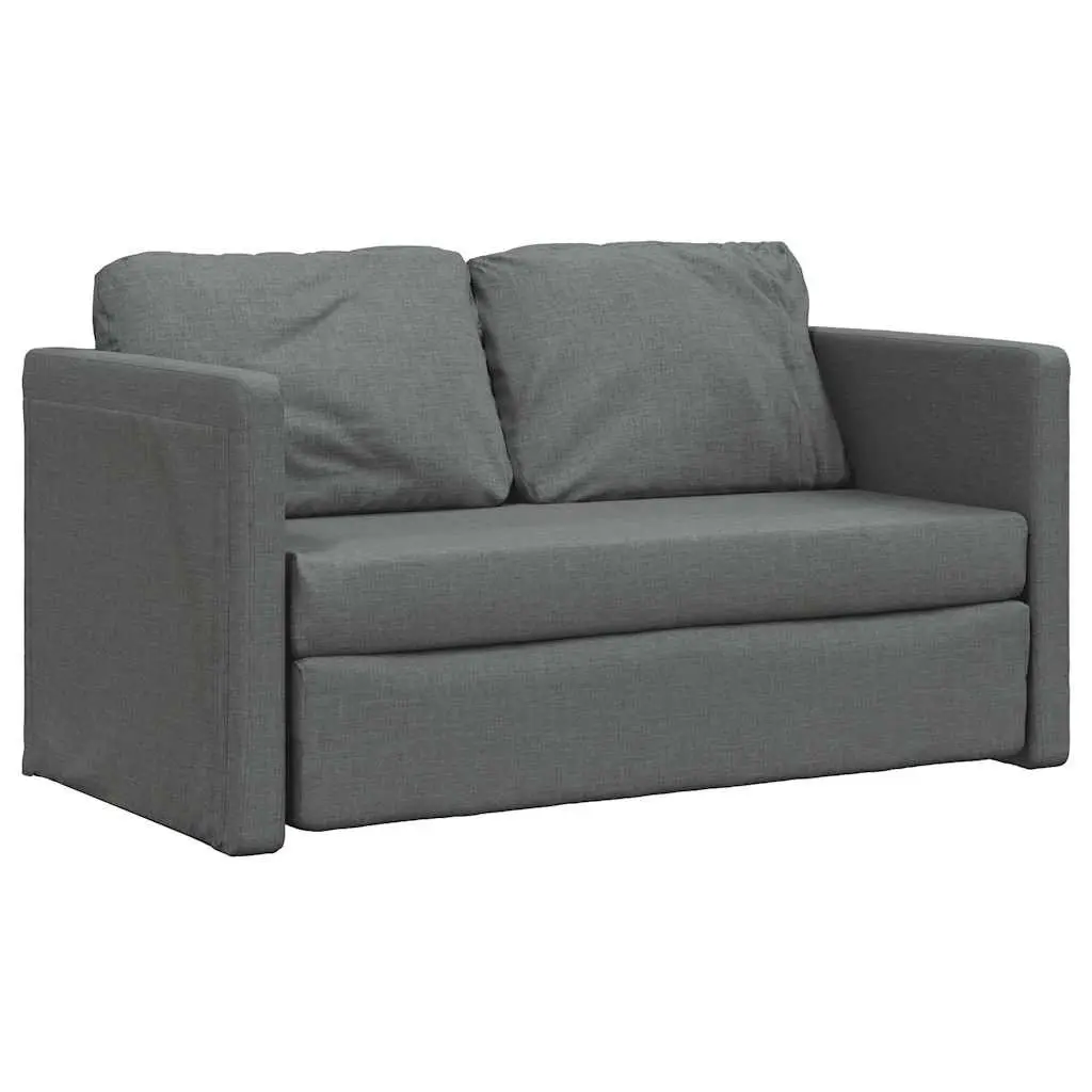 Floor Sofa Bed 2-in-1 Convertible Sleeper Loveseat Folding Guest Bed Grey