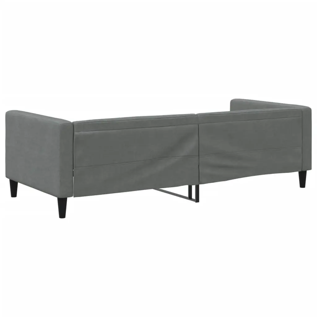 Day Bed Sofa Bed 90x190 cm Grey Fabric 2-in-1 Guest Bedroom Living Room