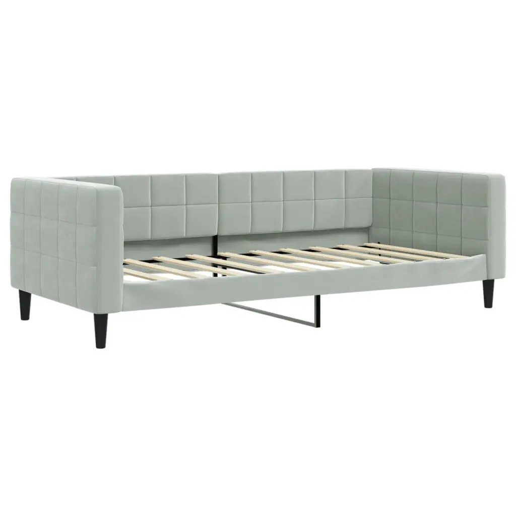 Grey Velvet Day Bed Sofa 90x190 cm