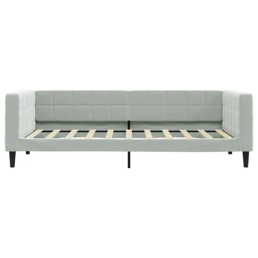 Grey Velvet Day Bed Sofa 90x190 cm