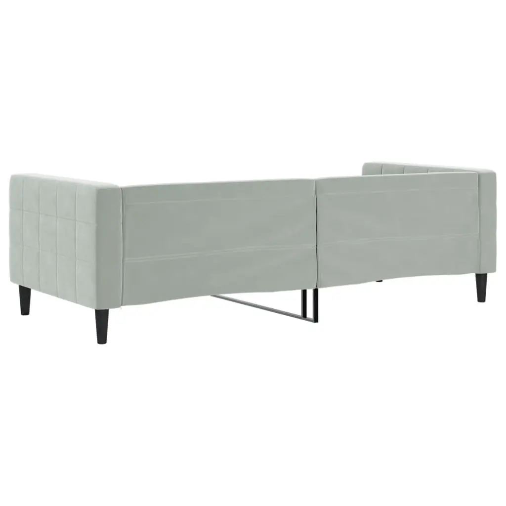 Grey Velvet Day Bed Sofa 90x190 cm
