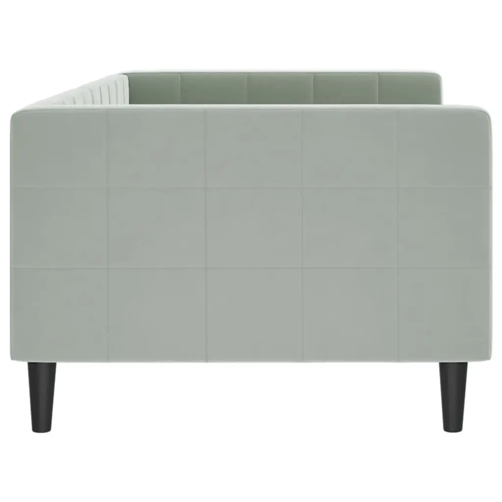 Grey Velvet Day Bed Sofa 90x190 cm