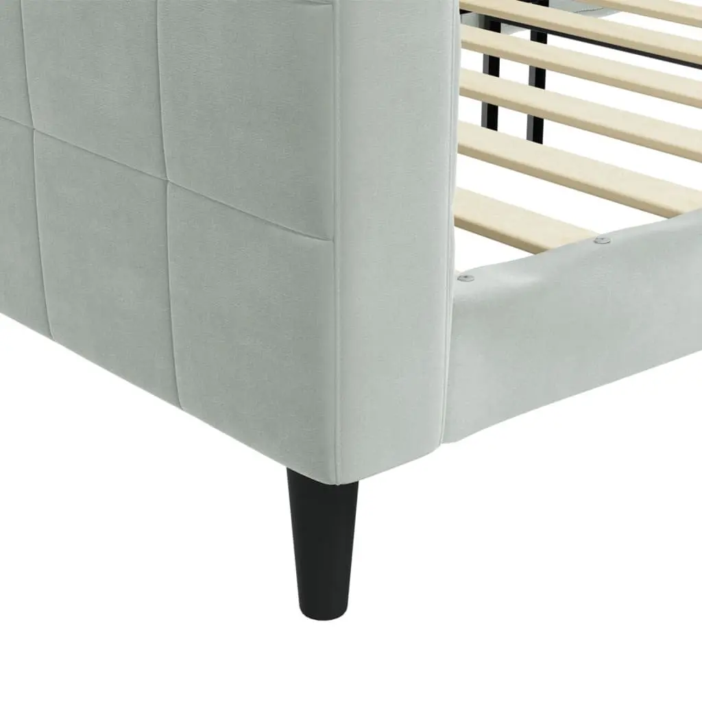 Grey Velvet Day Bed Sofa 90x190 cm
