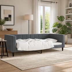 Grey Velvet Day Bed Dimensions: 90x190 cm