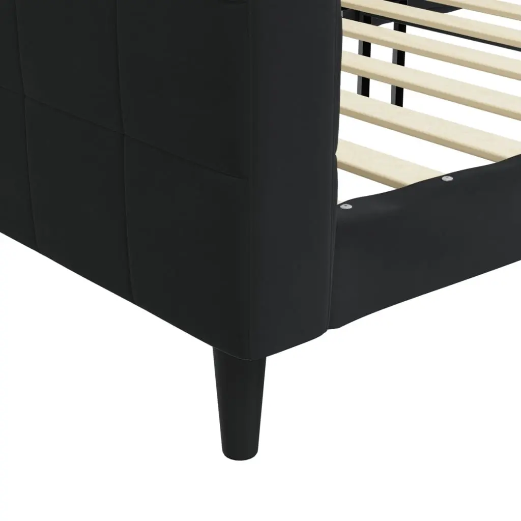 Day Bed Sofa Bed Frame Black Velvet 90x190 cm