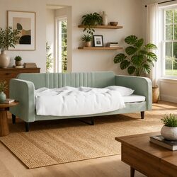 Day Bed Sofa Bed Grey Velvet - Specs: 90x190 cm