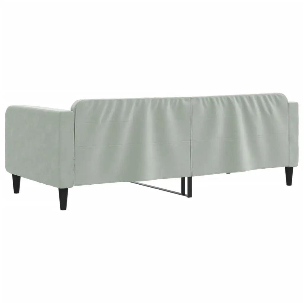 Day Bed Sofa Bed Grey Velvet 90x190 cm Modern Couch Guest Sleeping Furniture