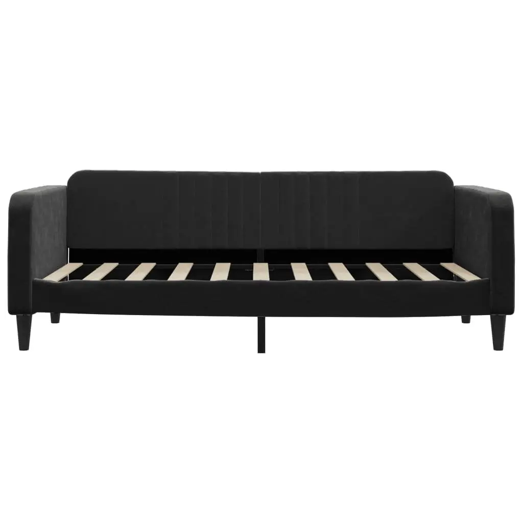 Day Bed Sofa Bed for Guest Bedroom 90x190 cm Black Velvet Upholstered