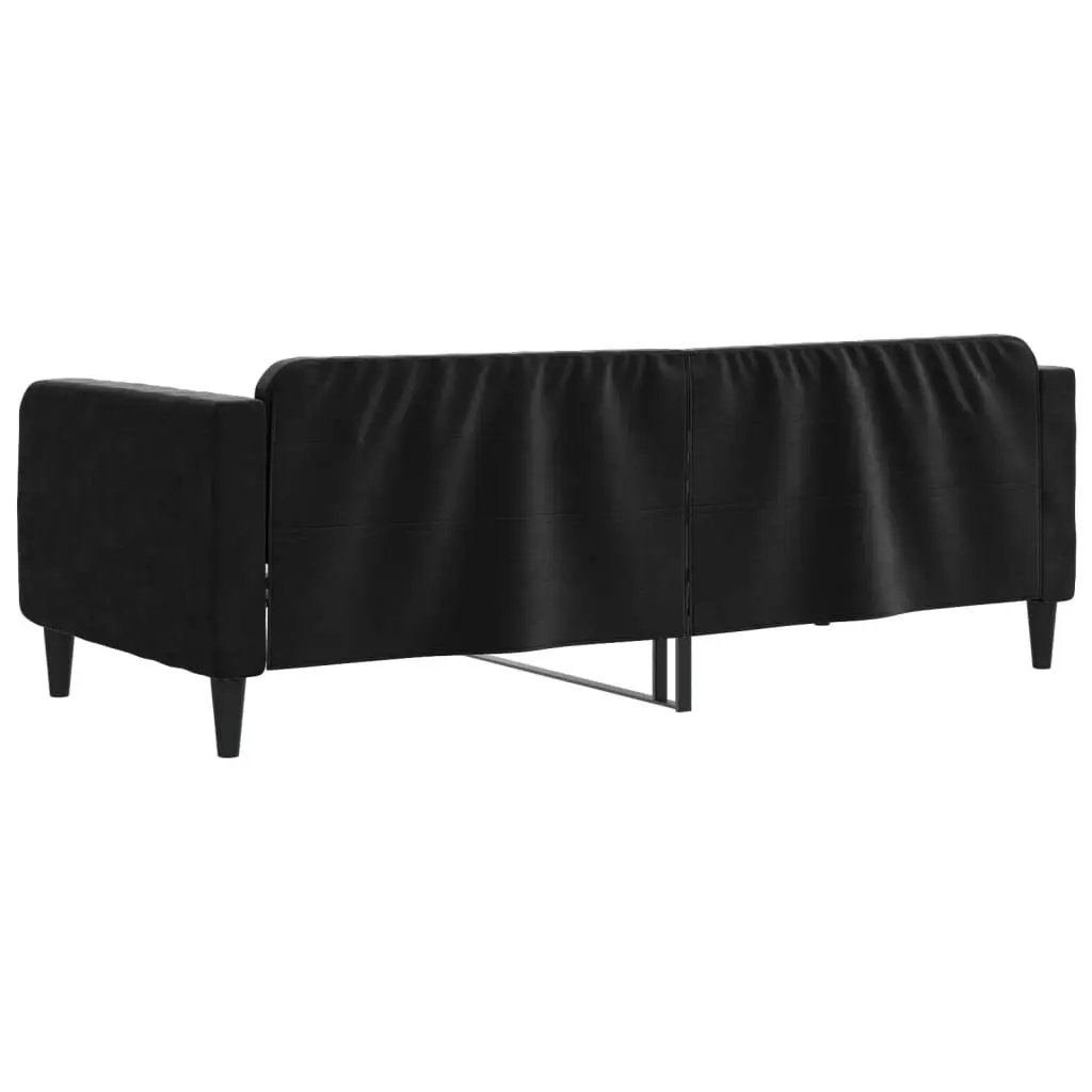 Day Bed Sofa Bed for Guest Bedroom 90x190 cm Black Velvet Upholstered