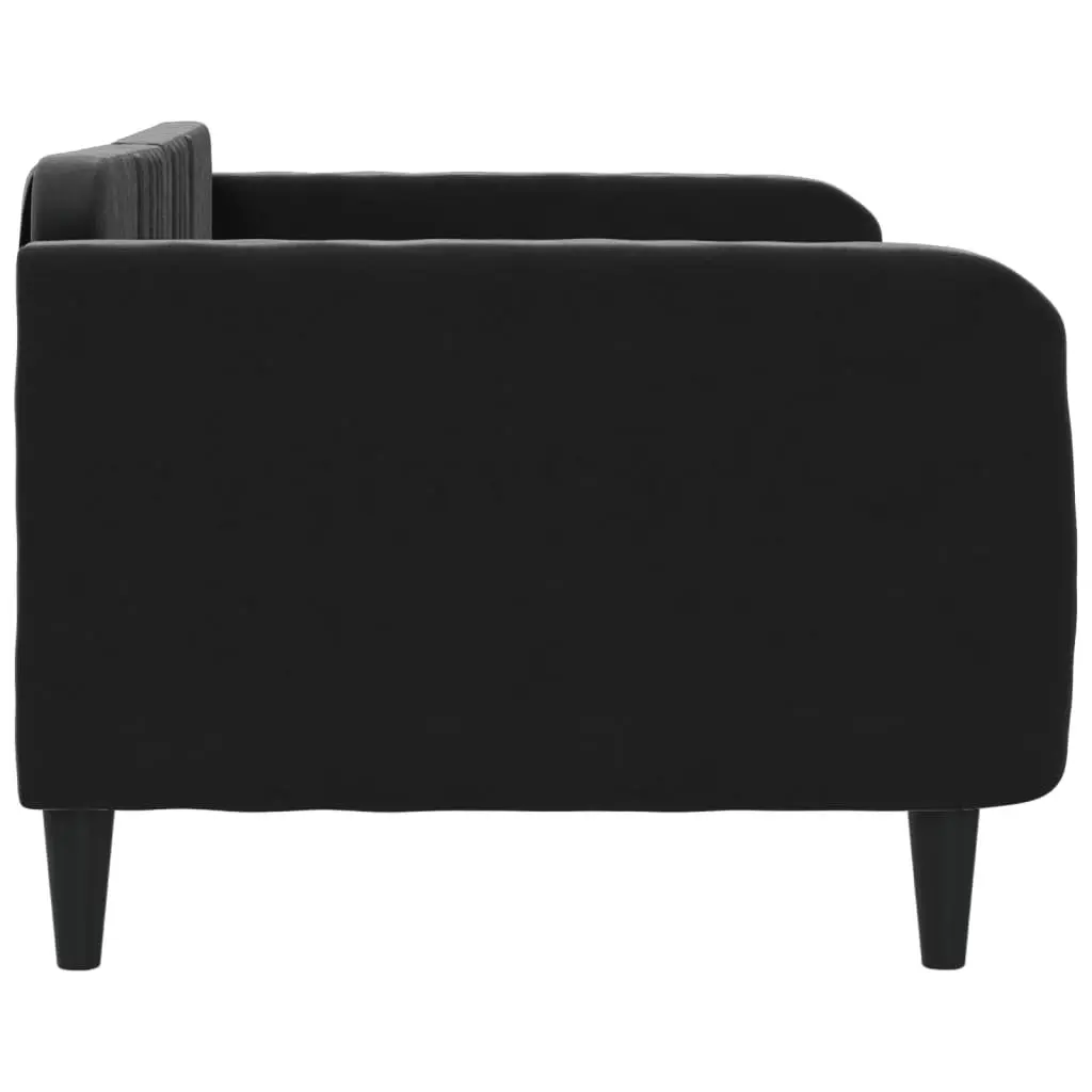 Day Bed Sofa Bed for Guest Bedroom 90x190 cm Black Velvet Upholstered