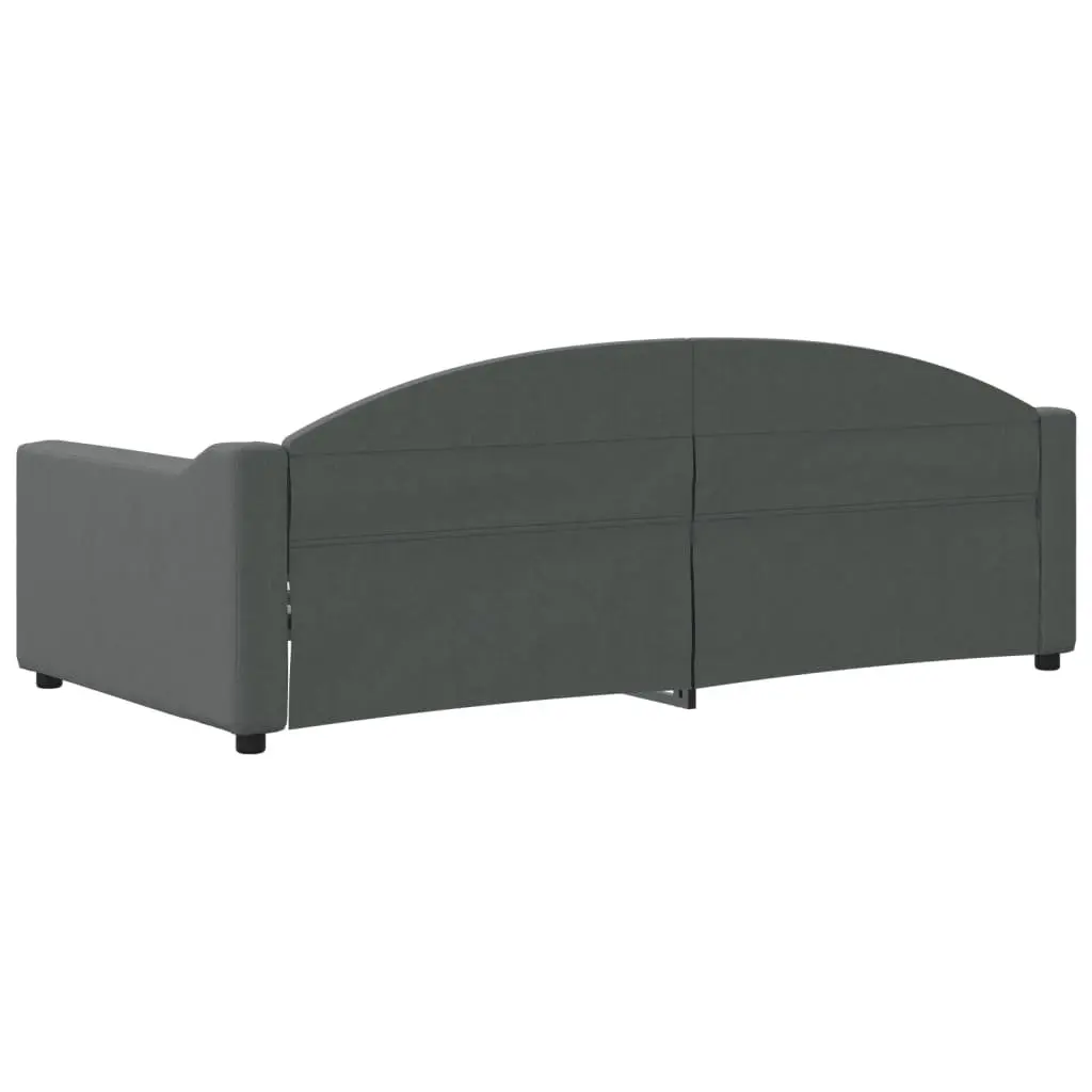 Grey Fabric Day Bed Sofa Bed 90x190cm with Slatted Frame
