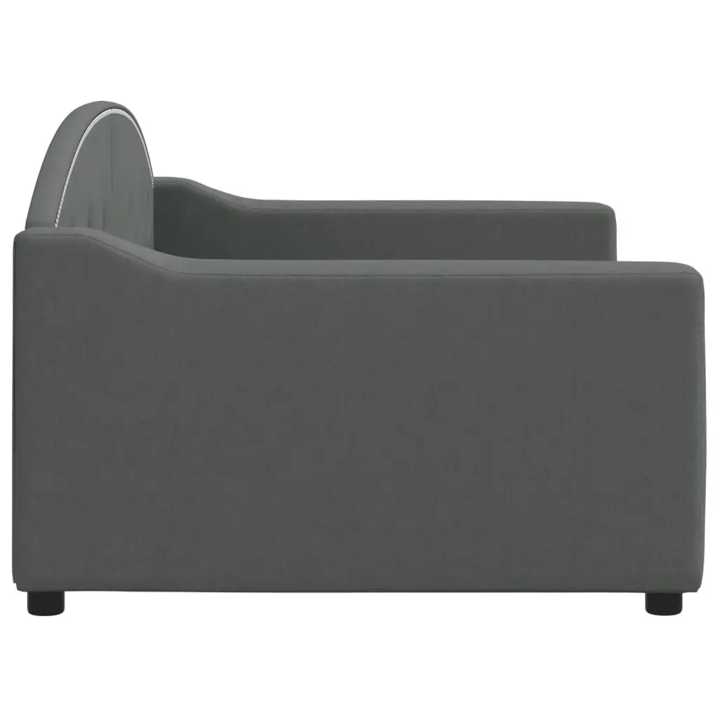 Grey Fabric Day Bed Sofa Bed 90x190cm with Slatted Frame