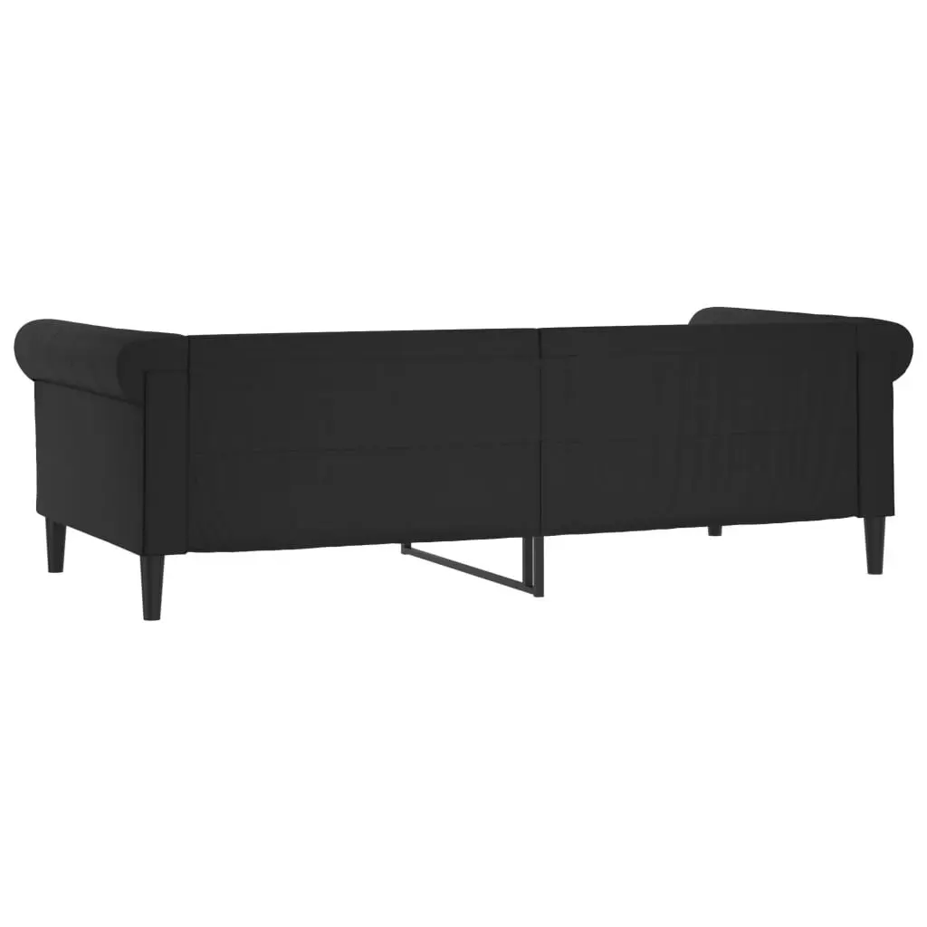 Day Bed Sofa Bed for Guest Bedroom 90x190 cm Black Faux Leather