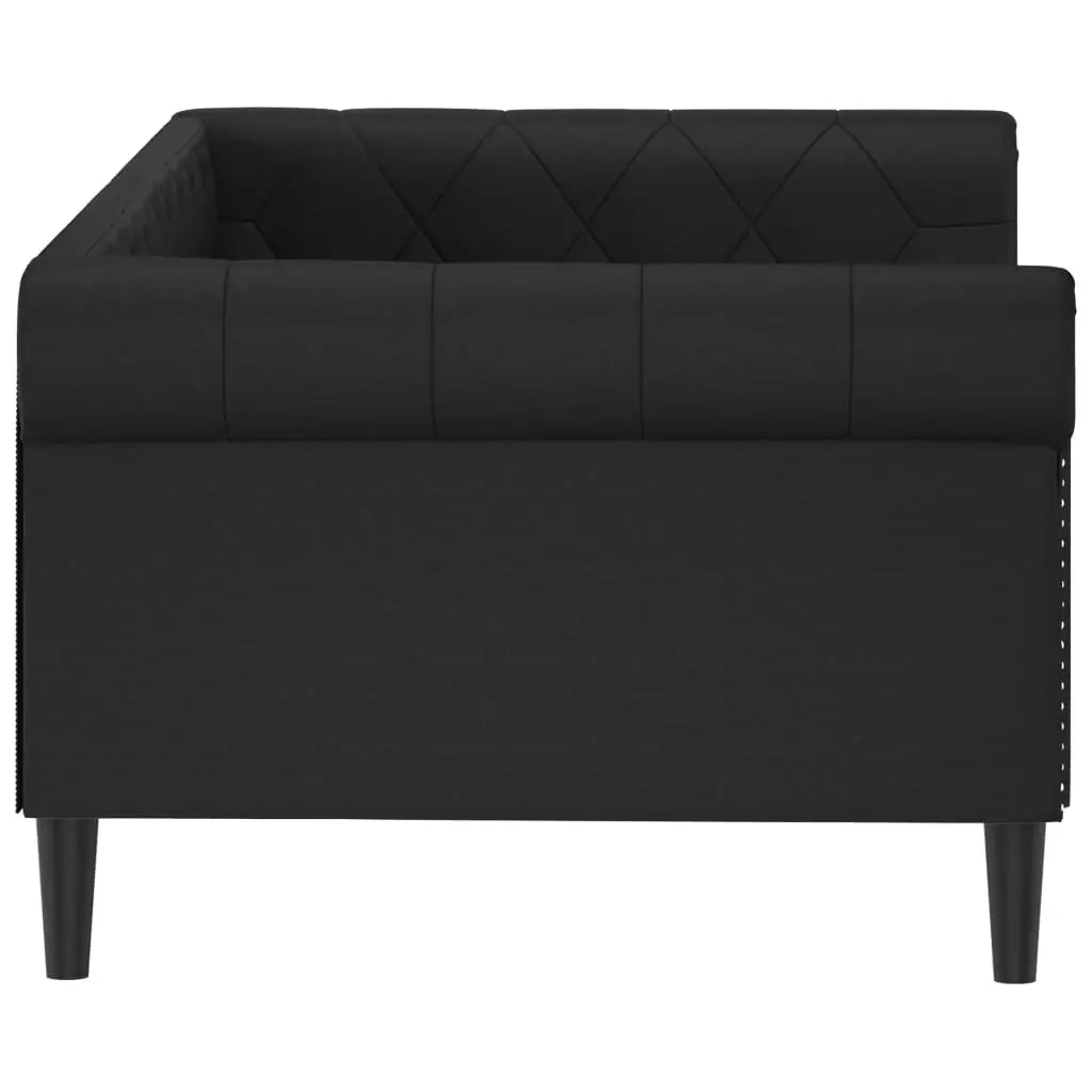 Day Bed Sofa Bed for Guest Bedroom 90x190 cm Black Faux Leather