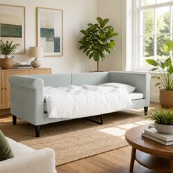 Day Bed Sofa Bed Grey Velvet 90x190 cm Modern Design Living Room Guest Bed Frame