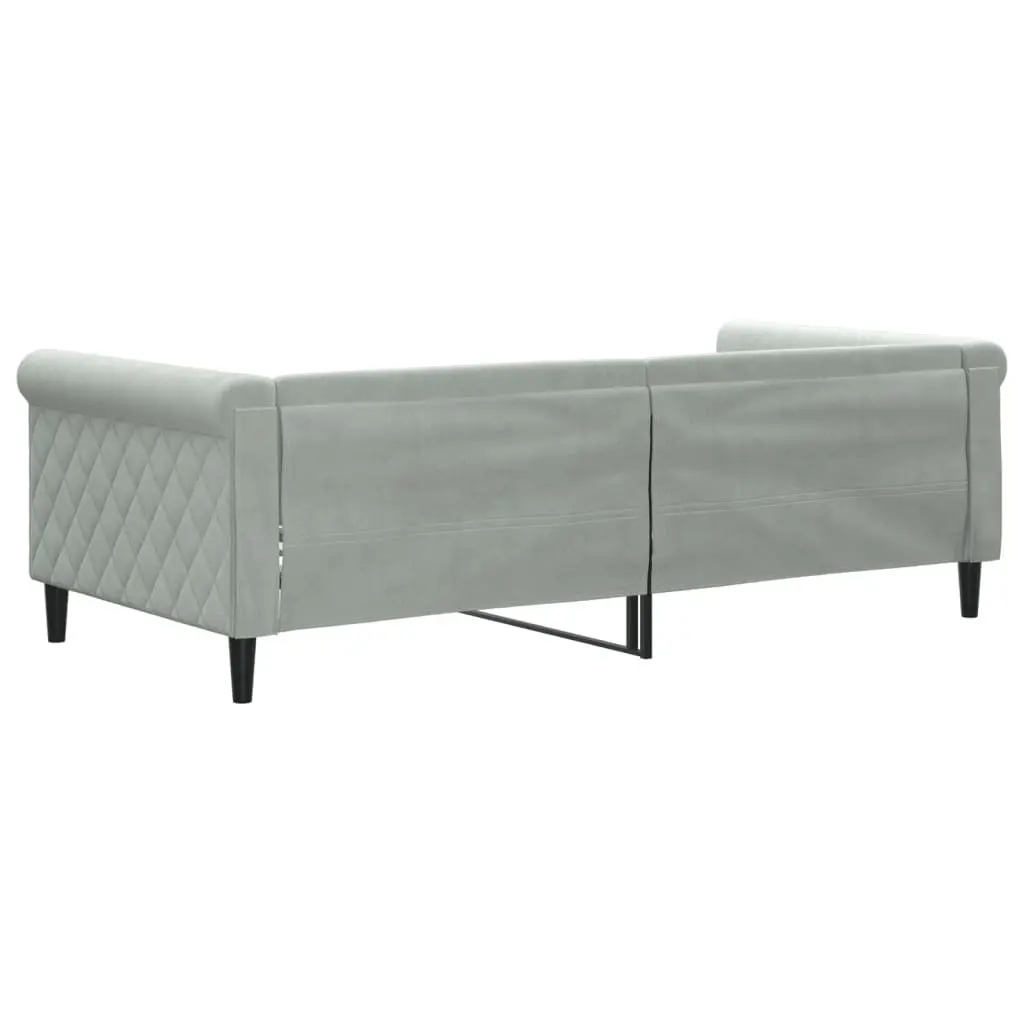 Day Bed Sofa Bed Grey Velvet Living Room 90x190 cm