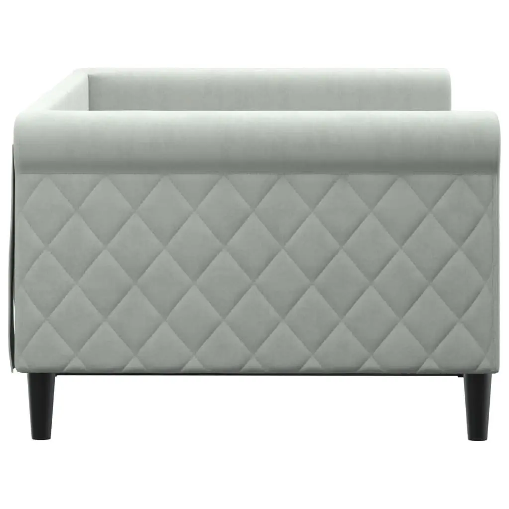 Day Bed Sofa Bed Grey Velvet Living Room 90x190 cm