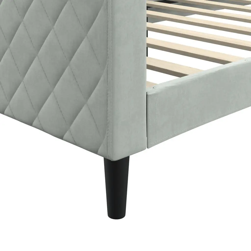 Day Bed Sofa Bed Grey Velvet Living Room 90x190 cm