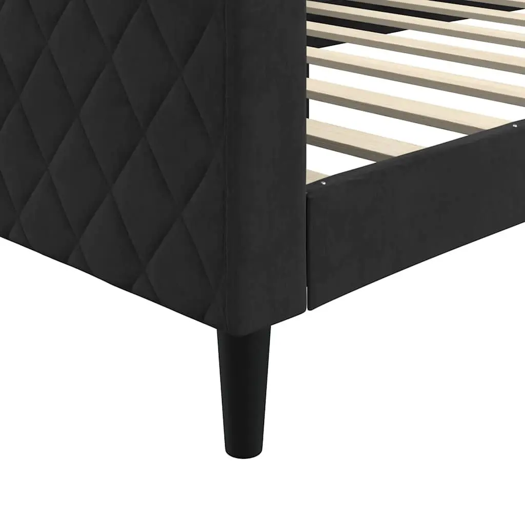 Black Velvet Day Bed Sofa Couch