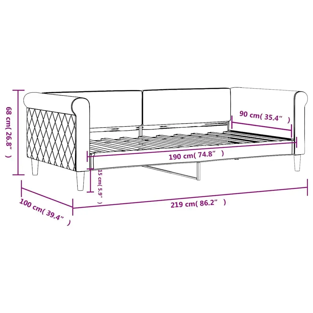 Black Velvet Day Bed Sofa Couch