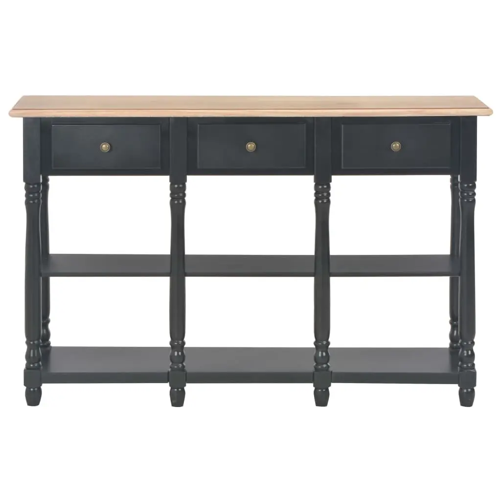 Console Table Black 110x30x76cm Entryway Living Room Storage Drawers Shelves