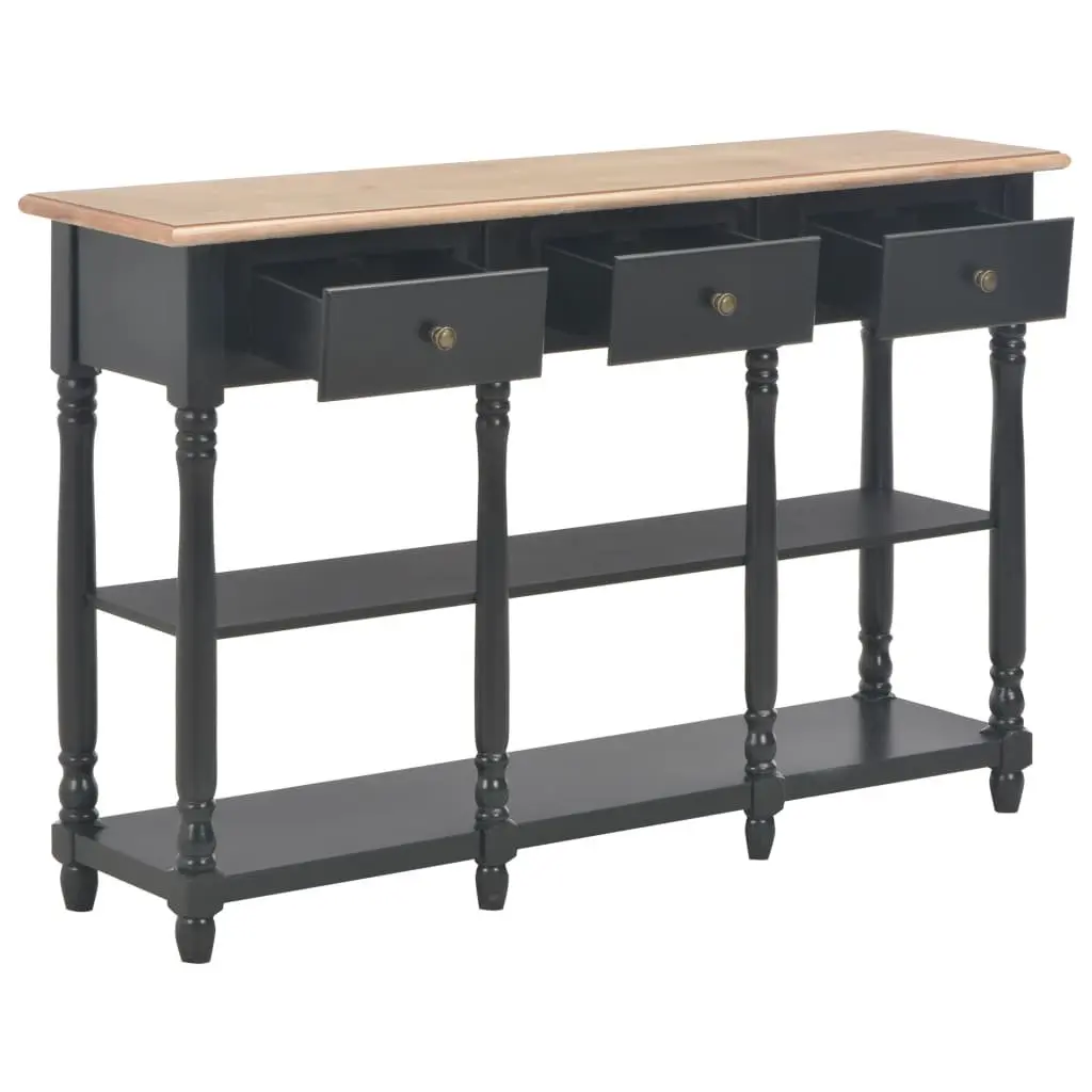 Console Table Black 110x30x76cm Entryway Living Room Storage Drawers Shelves