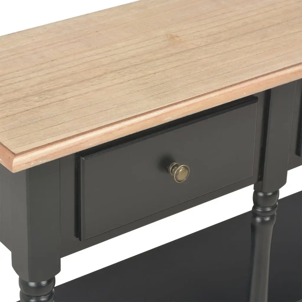 Console Table Black 110x30x76cm Entryway Living Room Storage Drawers Shelves