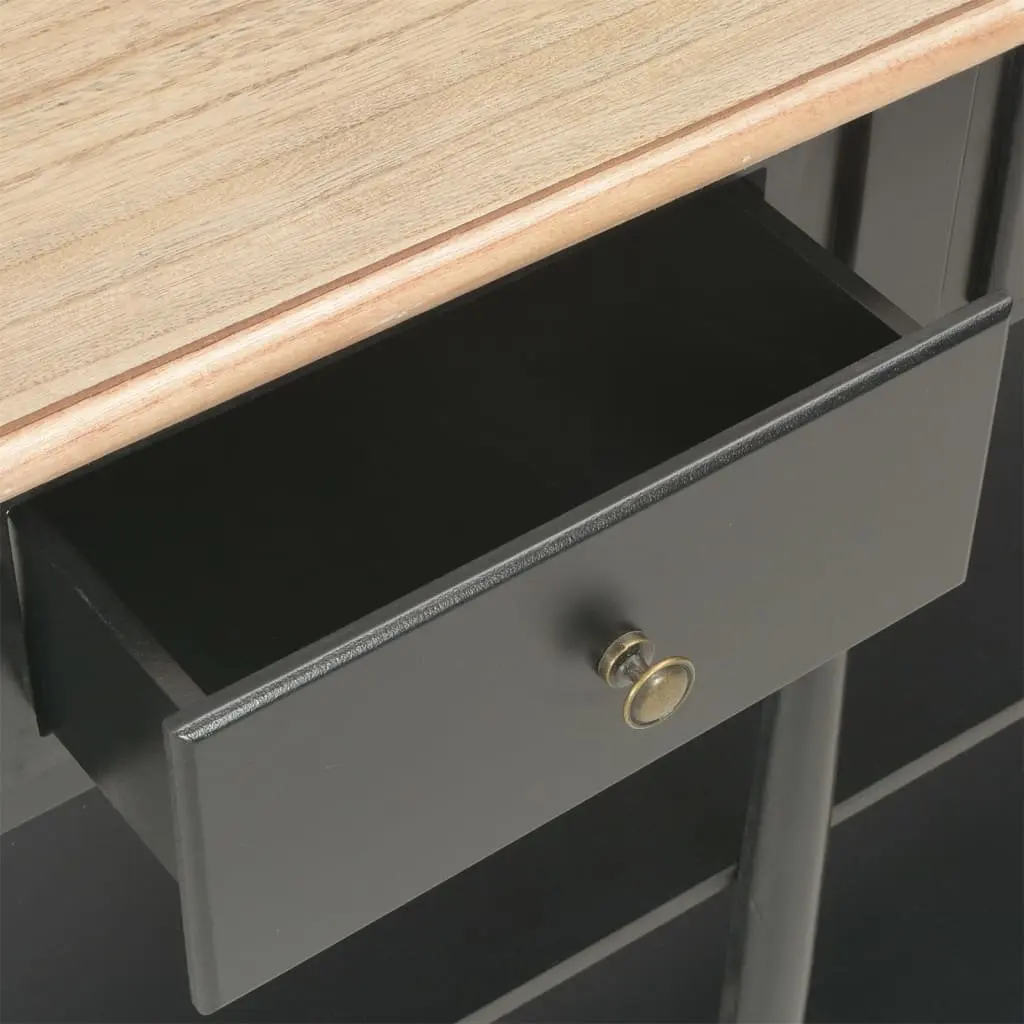 Console Table Black 110x30x76cm Entryway Living Room Storage Drawers Shelves
