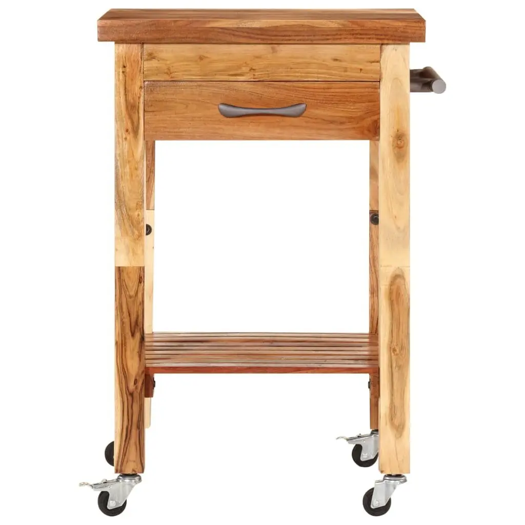 Kitchen Trolley 55x55x89cm Solid Wood Acacia Brown Storage Cart Drawer Shelf