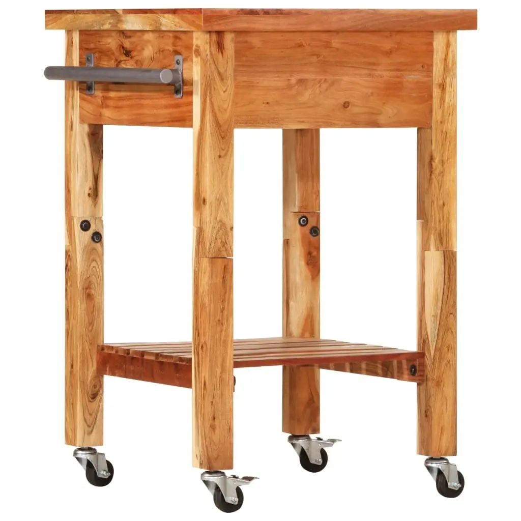 Kitchen Trolley 55x55x89cm Solid Wood Acacia Brown Storage Cart Drawer Shelf