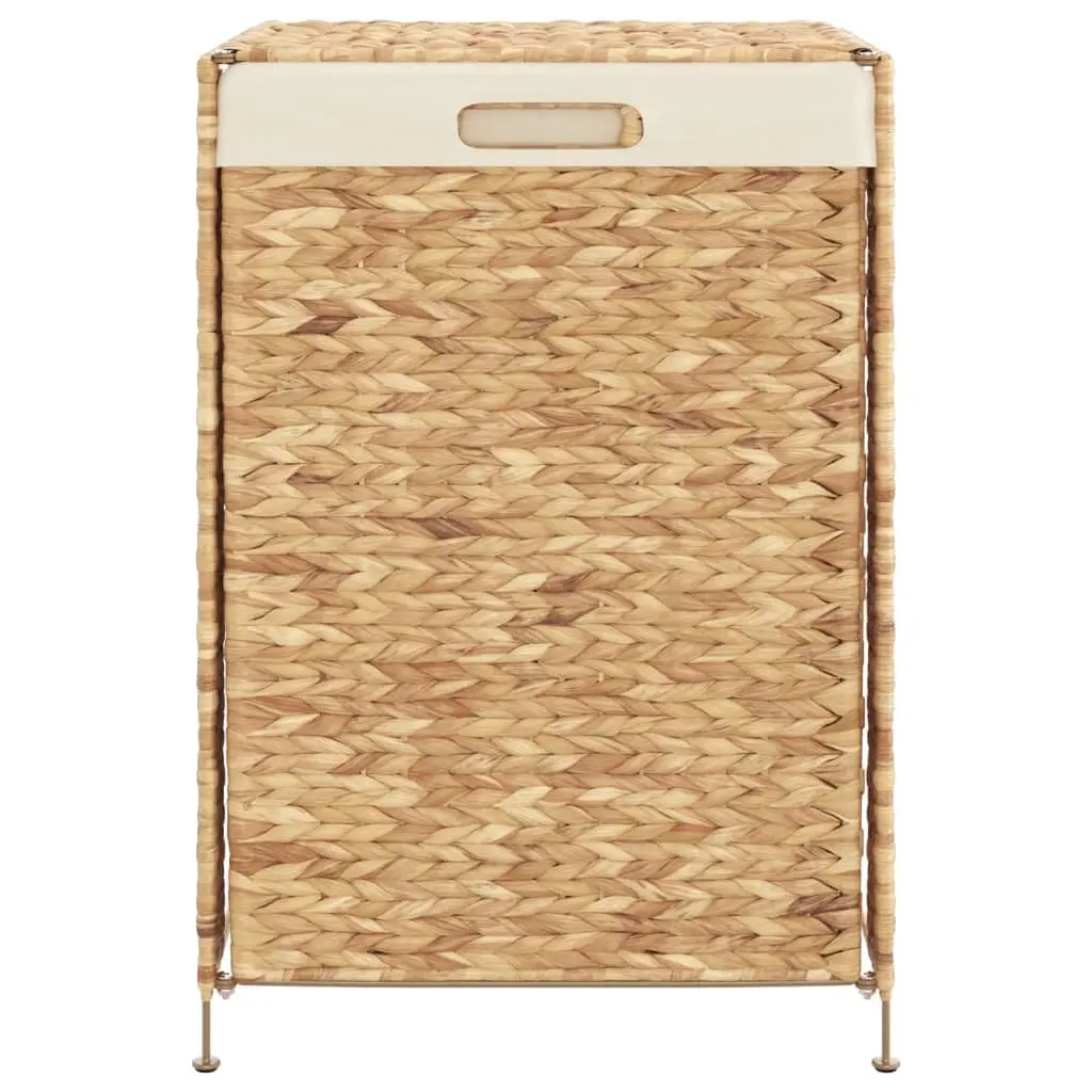 Laundry Basket for Home 44x34x64 cm Brown Water Hyacinth Storage Hamper with Lid Handle