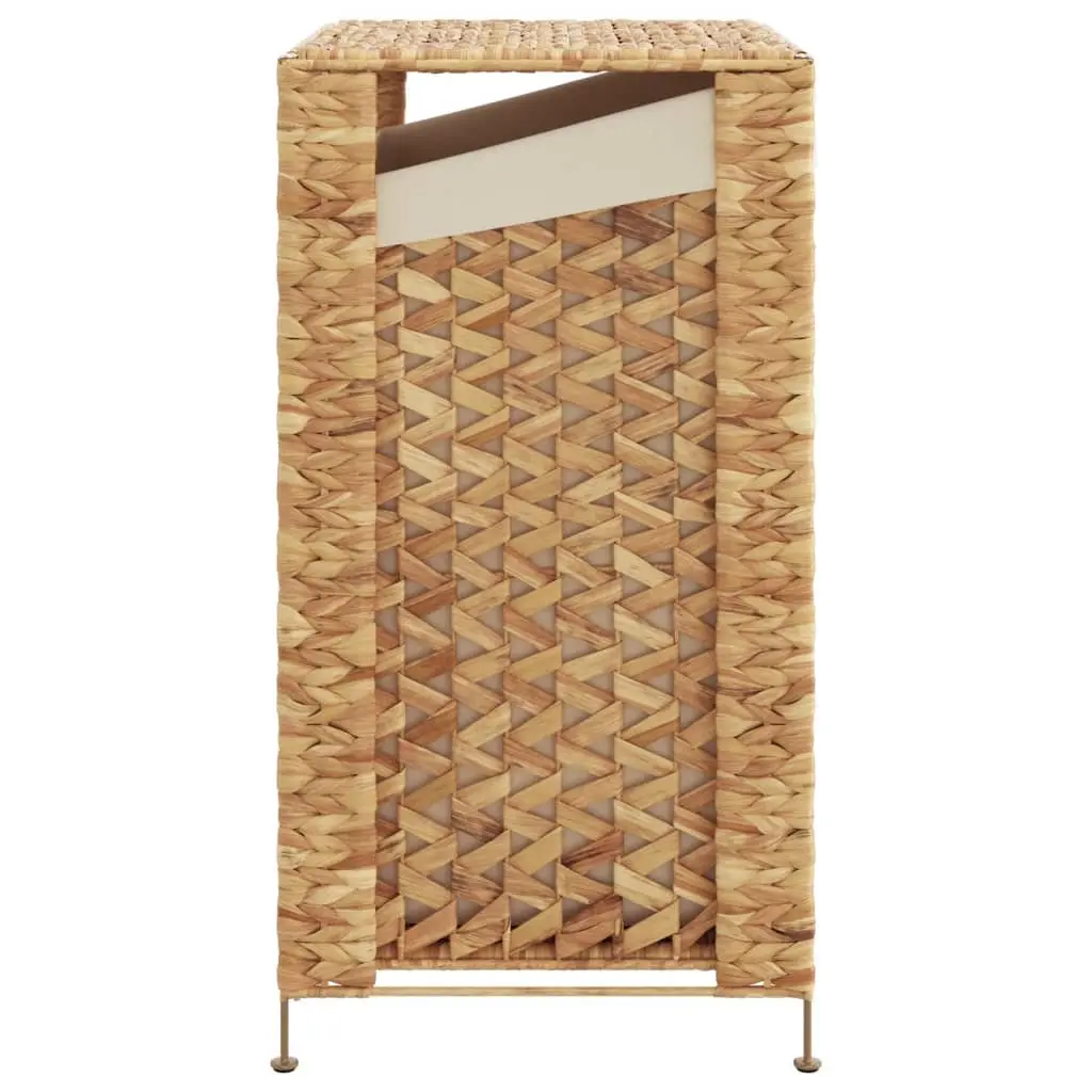 Laundry Basket for Home 44x34x64 cm Brown Water Hyacinth Storage Hamper with Lid Handle