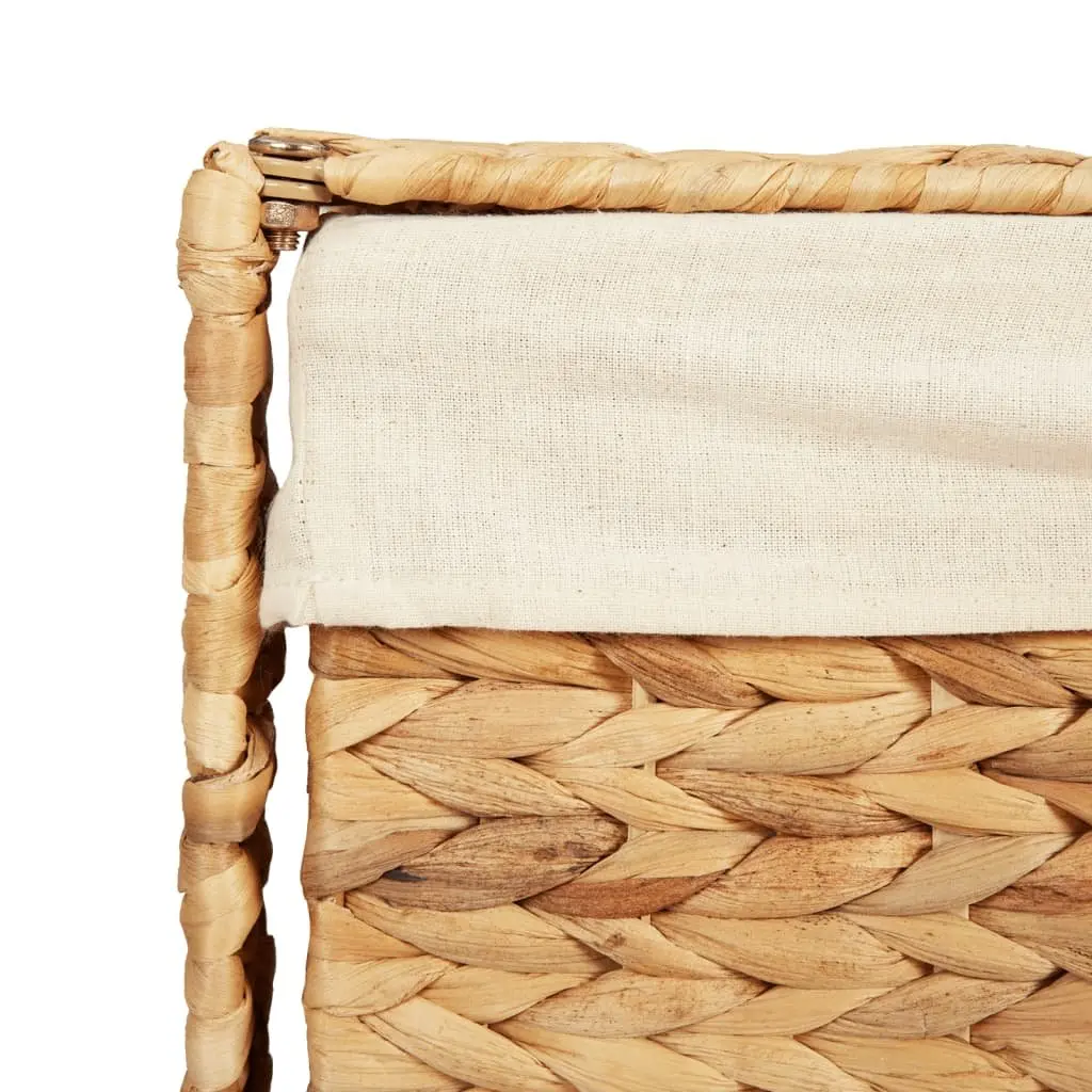 Laundry Basket for Home 44x34x64 cm Brown Water Hyacinth Storage Hamper with Lid Handle