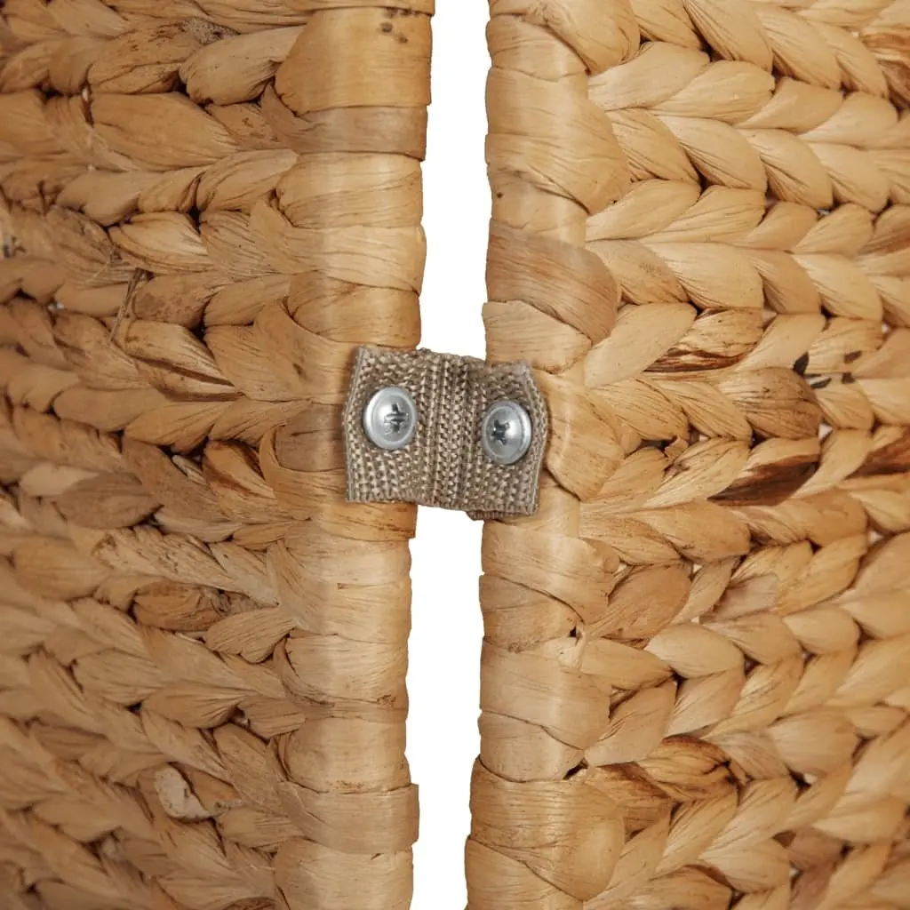 Room Divider 3-Panel Folding Screen Woven Water Hyacinth Privacy Partition Brown
