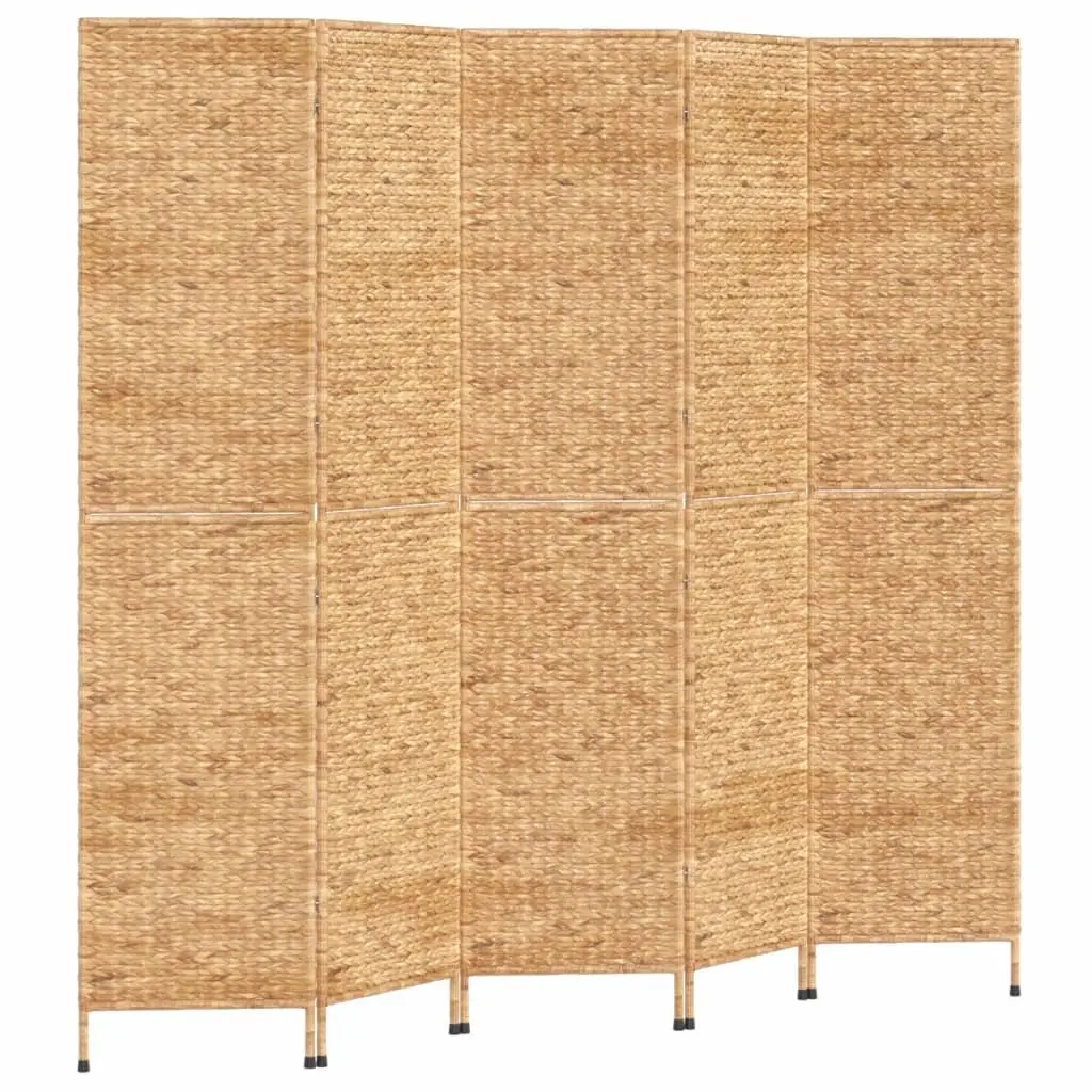 5-Panel Room Divider Folding Screen Privacy Partition Brown