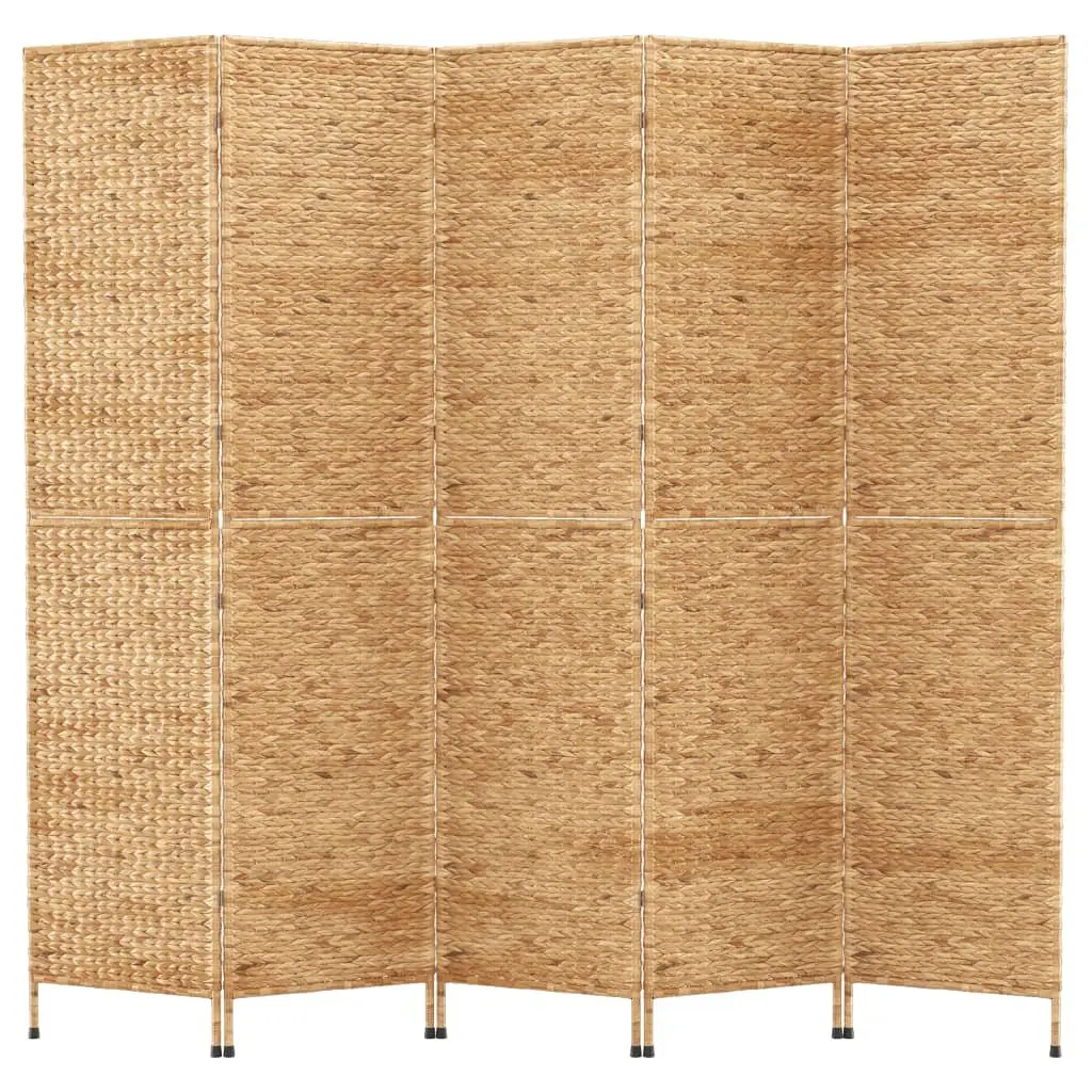 5-Panel Room Divider Folding Screen Privacy Partition Brown