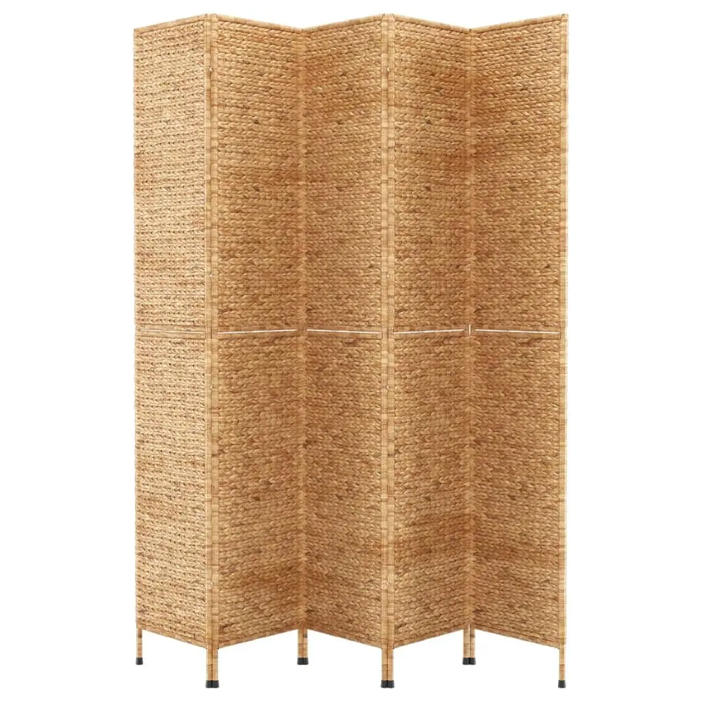 5-Panel Room Divider Folding Screen Privacy Partition Brown