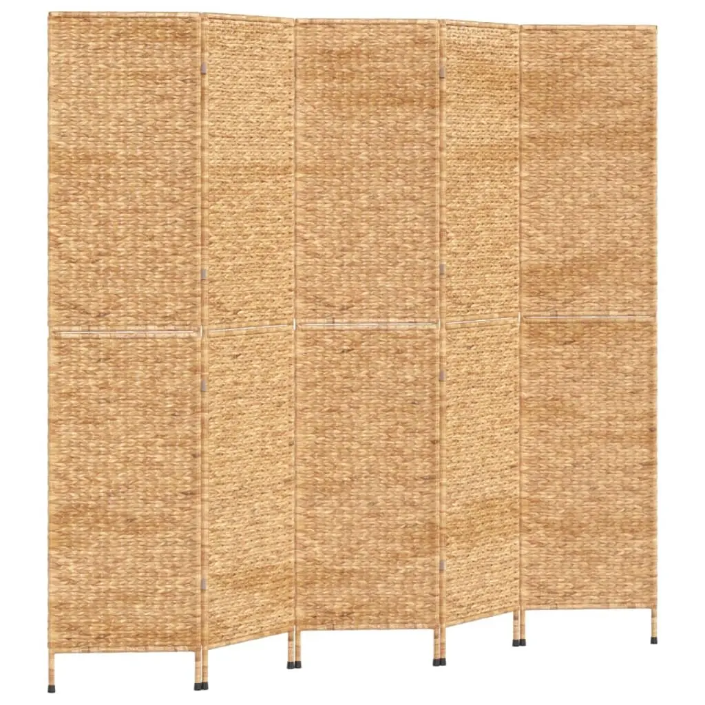 5-Panel Room Divider Folding Screen Privacy Partition Brown
