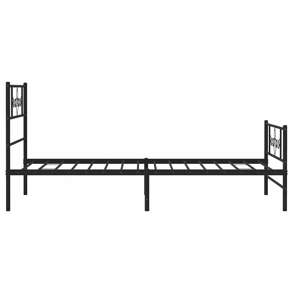 Metal Bed Frame King Single 107x203 cm with Footboard Black Bedroom Furniture