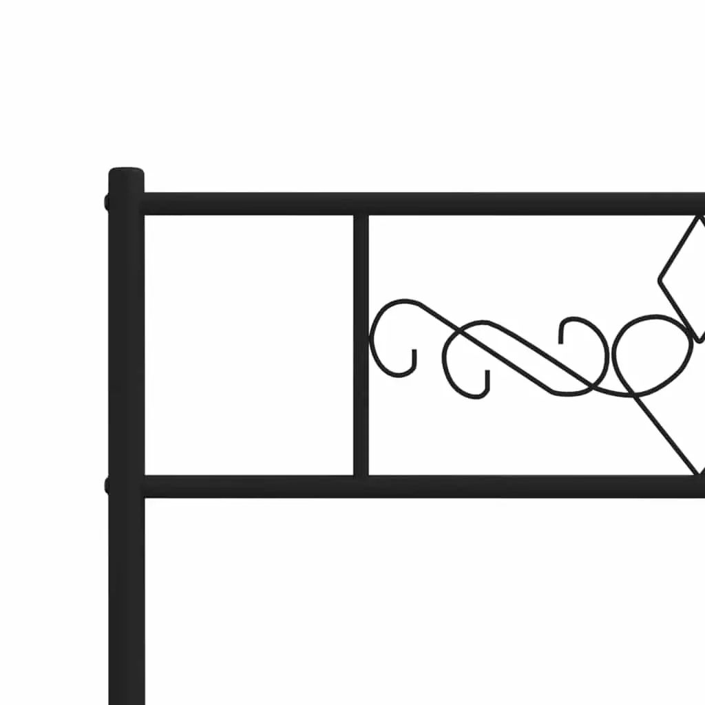 Metal Bed Frame King Single 107x203 cm with Footboard Black Bedroom Furniture