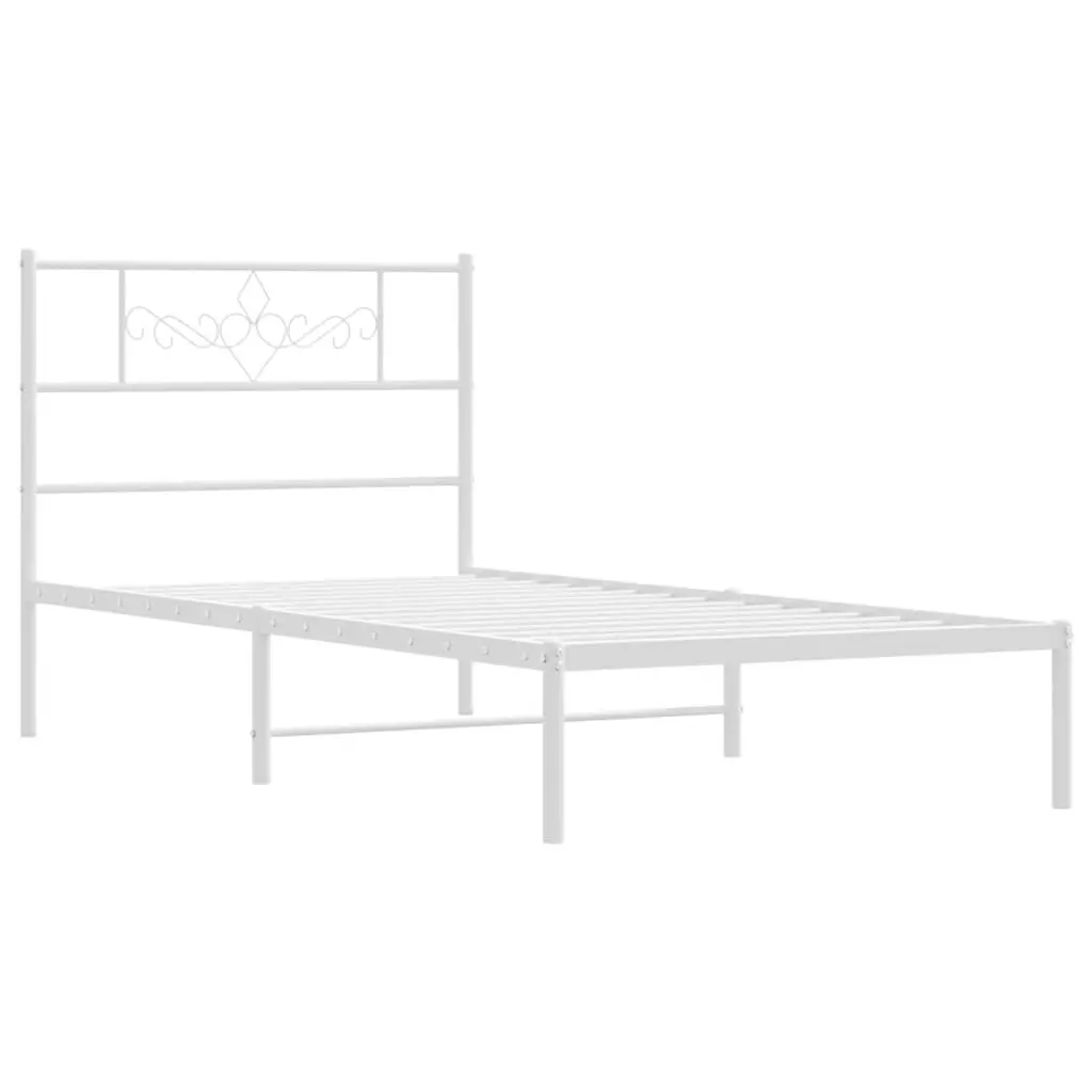 Metal Bed Frame Bedroom King Single 107x203cm White